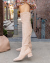 Quinn Over The Knee Boots - Beige