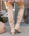 Quinn Over The Knee Boots - Beige