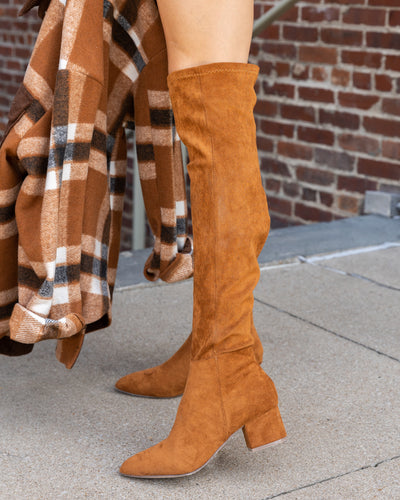 Quinn Over The Knee Boots Cognac Eleven Oaks Boutique