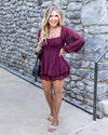 Serenity Ruffle Romper - Cranberry