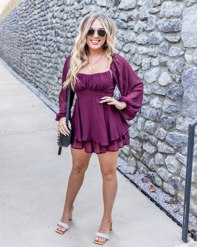 Serenity Ruffle Romper - Cranberry