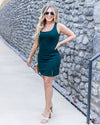 Savannah Scoop Neck Fitted Dress - Forest Green