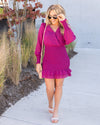 Samantha Crossover Smocked Dress - Magenta
