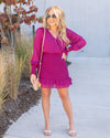 Samantha Crossover Smocked Dress - Magenta