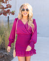 Samantha Crossover Smocked Dress - Magenta