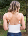 Adria Square Neck Tank Bodysuit - White