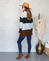 Eloise Color Block Cowl Neck Sweater - Beige Multi