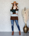 Eloise Color Block Cowl Neck Sweater - Beige Multi