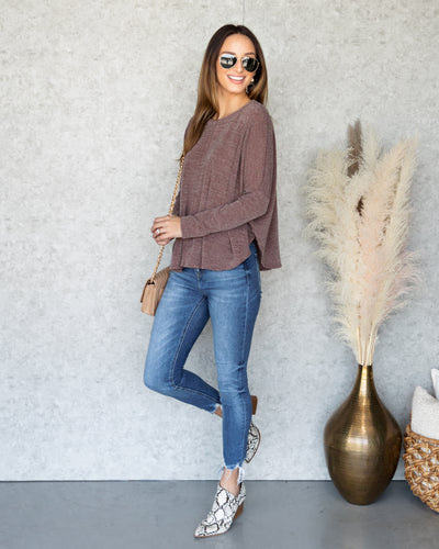 Millie Waffle Knit Sweater - Mocha