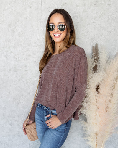 Millie Waffle Knit Sweater - Mocha