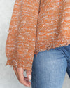 Tristan Speckled Frayed Hem Sweater - Rust