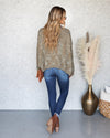 Tristan Speckled Frayed Hem Sweater - Olive