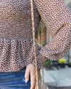 Kenna Ditsy Floral Smocked Top - Cocoa