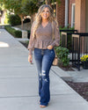 Kenna Ditsy Floral Smocked Top - Cocoa