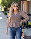 Kenna Ditsy Floral Smocked Top - Cocoa