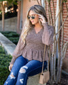 Kenna Ditsy Floral Smocked Top - Cocoa