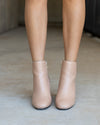 Carla Faux Leather Booties - Taupe