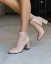 Carla Faux Leather Booties - Taupe