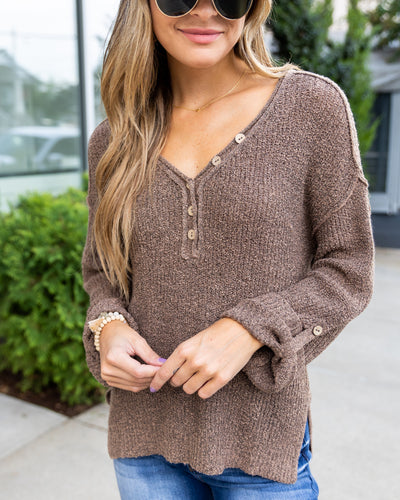 Reed Button Down Sweater - Taupe