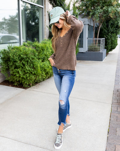 Reed Button Down Sweater - Taupe