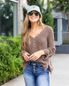 Reed Button Down Sweater - Taupe