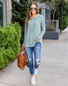 Hayes Ribbed Hoodie - Sea Green