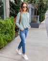 Hayes Ribbed Hoodie - Sea Green