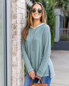 Hayes Ribbed Hoodie - Sea Green
