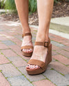 Libby Suede Wedge - Dark Cognac