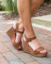 Libby Suede Wedge - Dark Cognac