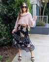 Bethany Cowl Neck Bubble Sleeve Sweater - Beige Pink