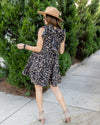 Connie Spotted Tiered Ruffle Dress - Black