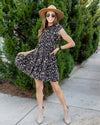 Connie Spotted Tiered Ruffle Dress - Black