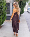 Selena Smocked Satin Maxi - Mocha