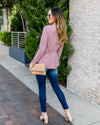 Mel Button Ruffle Blazer - Mauve