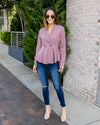 Mel Button Ruffle Blazer - Mauve