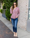 Mel Button Ruffle Blazer - Mauve
