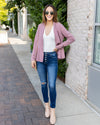 Mel Button Ruffle Blazer - Mauve