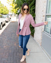 Mel Button Ruffle Blazer - Mauve