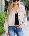 Gia Bubble Sleeve Button Down Corduroy Jacket - Tan