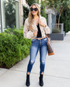 Gia Bubble Sleeve Button Down Corduroy Jacket - Tan