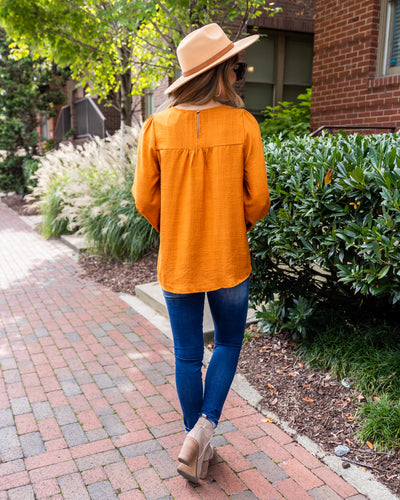 Coraline Embroidered Blouse - Pumpkin