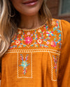 Coraline Embroidered Blouse - Pumpkin