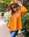 Coraline Embroidered Blouse - Pumpkin