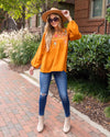 Coraline Embroidered Blouse - Pumpkin