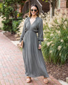 Florence Smocked Maxi Dress - Olive