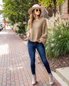 Dawn Open Knit Bubble Sleeve Sweater - Sand