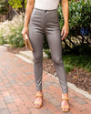Kendra Faux Leather Pants - Grey