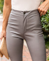 Kendra Faux Leather Pants - Grey