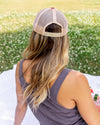 Freedom American Flag Glitter Trucker Hat - Brick Red